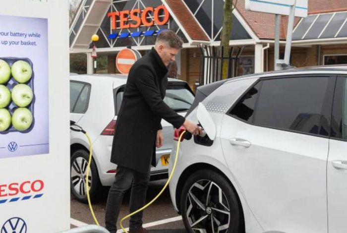As Tesco hits 200 stores with electric chargers installed, the availability of supermarket charge points has doubled. And now the race is on to install fast chargers to fill up your car while you fill your shopping trolley.